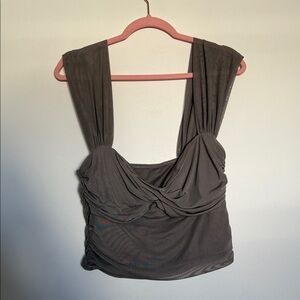 Forever 21 Sweetheart Neckline Crop Blouse